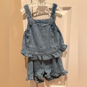 2T - Baby GAP Blue Ruffle Denim Romper